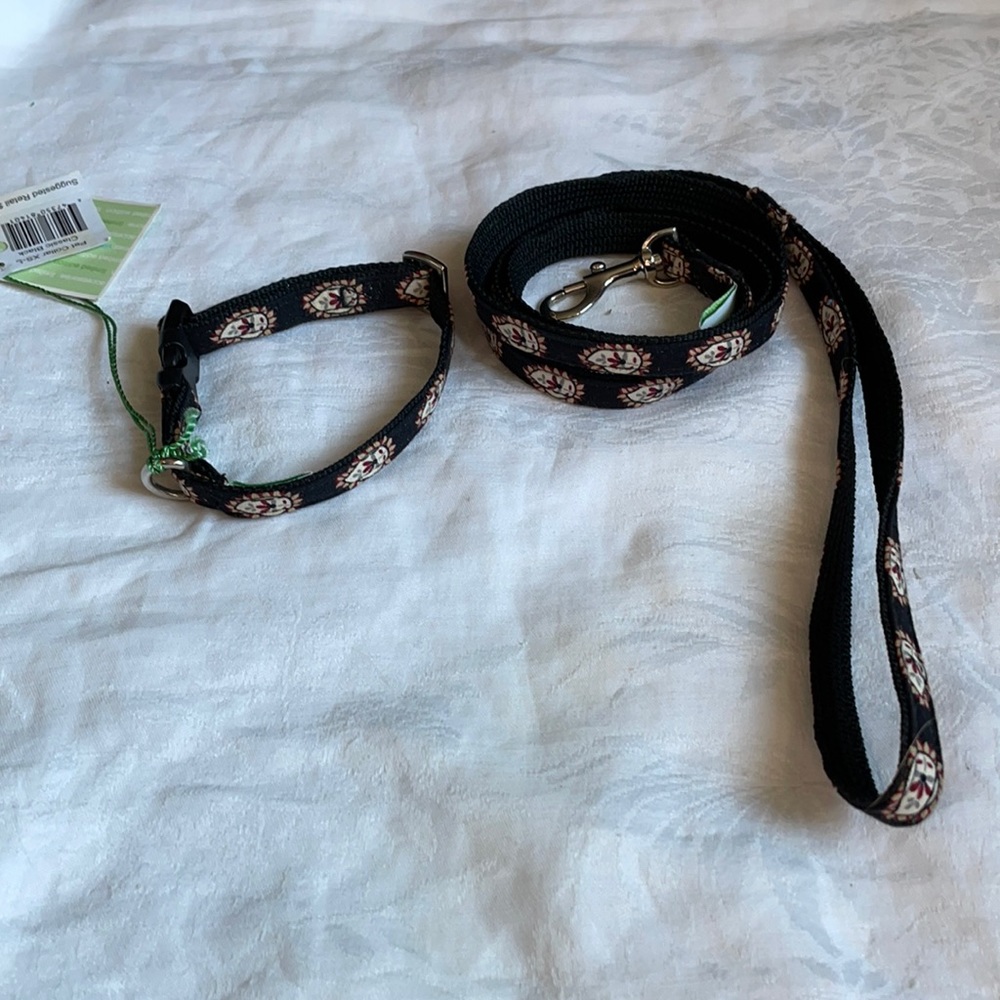 NWT VERA BRADLEY Pet Leash/Collar Set Classic Black